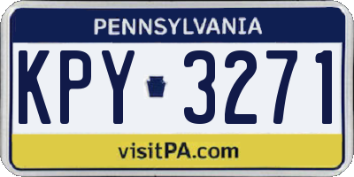 PA license plate KPY3271