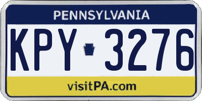 PA license plate KPY3276