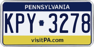 PA license plate KPY3278