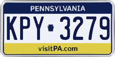 PA license plate KPY3279
