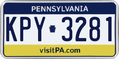 PA license plate KPY3281