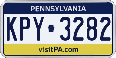 PA license plate KPY3282