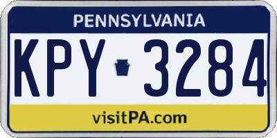 PA license plate KPY3284