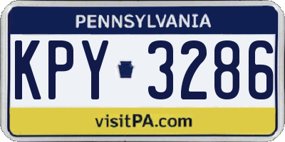 PA license plate KPY3286