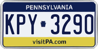PA license plate KPY3290