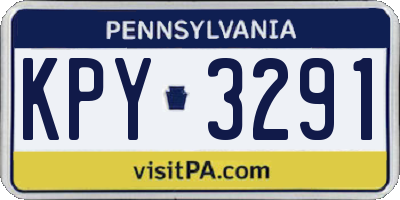 PA license plate KPY3291