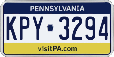 PA license plate KPY3294
