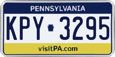 PA license plate KPY3295