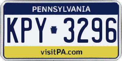 PA license plate KPY3296
