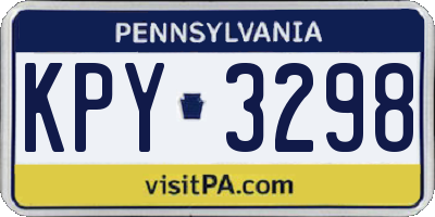 PA license plate KPY3298