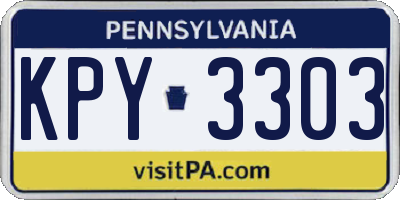 PA license plate KPY3303