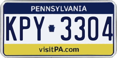 PA license plate KPY3304
