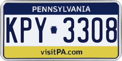 PA license plate KPY3308