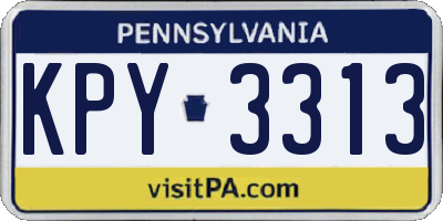 PA license plate KPY3313