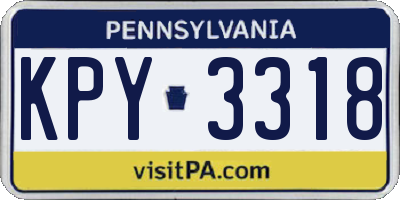 PA license plate KPY3318