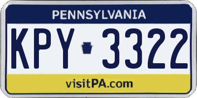 PA license plate KPY3322