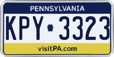 PA license plate KPY3323