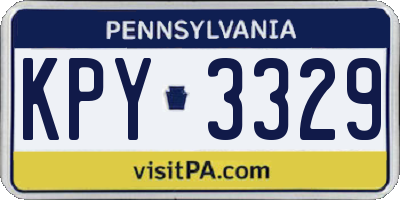 PA license plate KPY3329
