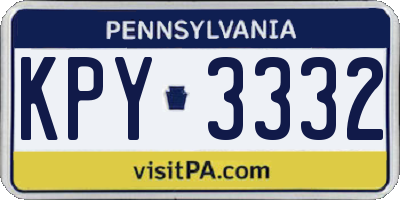 PA license plate KPY3332