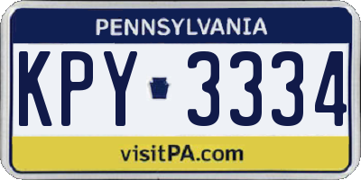 PA license plate KPY3334