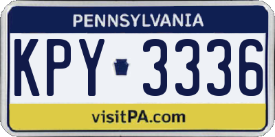 PA license plate KPY3336