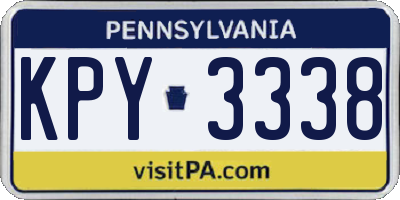 PA license plate KPY3338