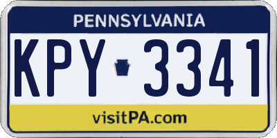 PA license plate KPY3341