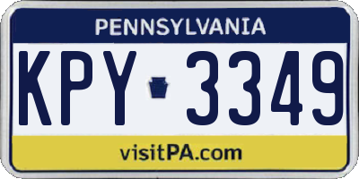 PA license plate KPY3349