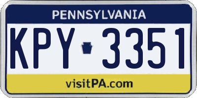 PA license plate KPY3351