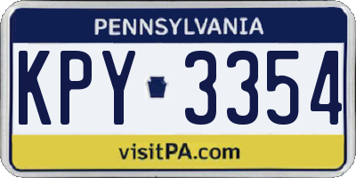 PA license plate KPY3354