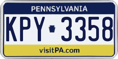 PA license plate KPY3358