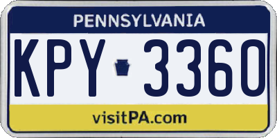 PA license plate KPY3360