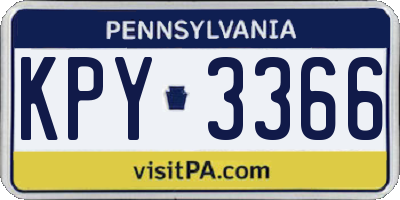 PA license plate KPY3366