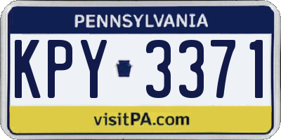 PA license plate KPY3371