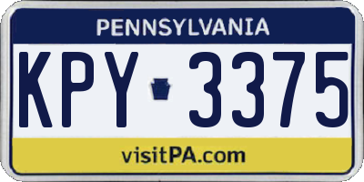 PA license plate KPY3375