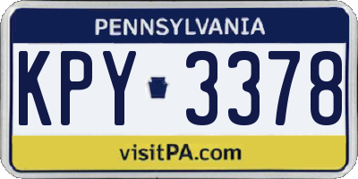 PA license plate KPY3378