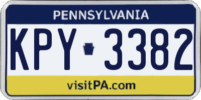 PA license plate KPY3382