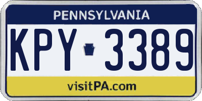 PA license plate KPY3389