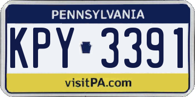PA license plate KPY3391