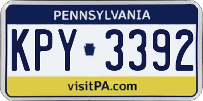 PA license plate KPY3392