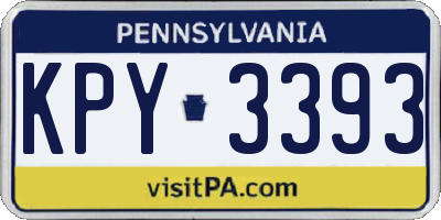 PA license plate KPY3393