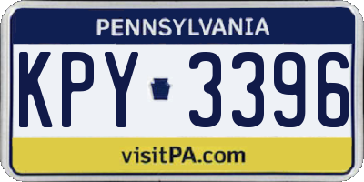 PA license plate KPY3396