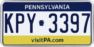 PA license plate KPY3397