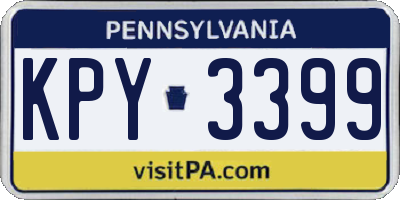 PA license plate KPY3399