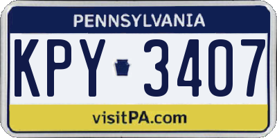 PA license plate KPY3407
