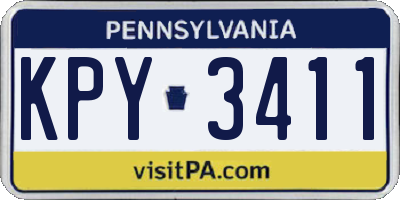 PA license plate KPY3411
