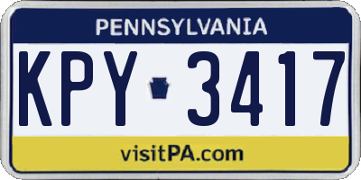 PA license plate KPY3417