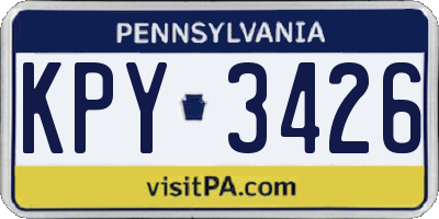 PA license plate KPY3426