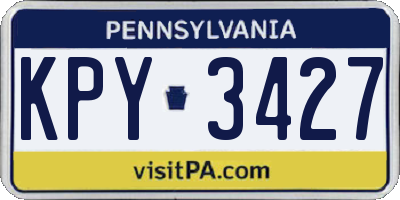PA license plate KPY3427