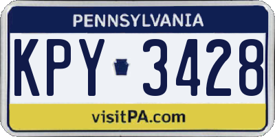PA license plate KPY3428